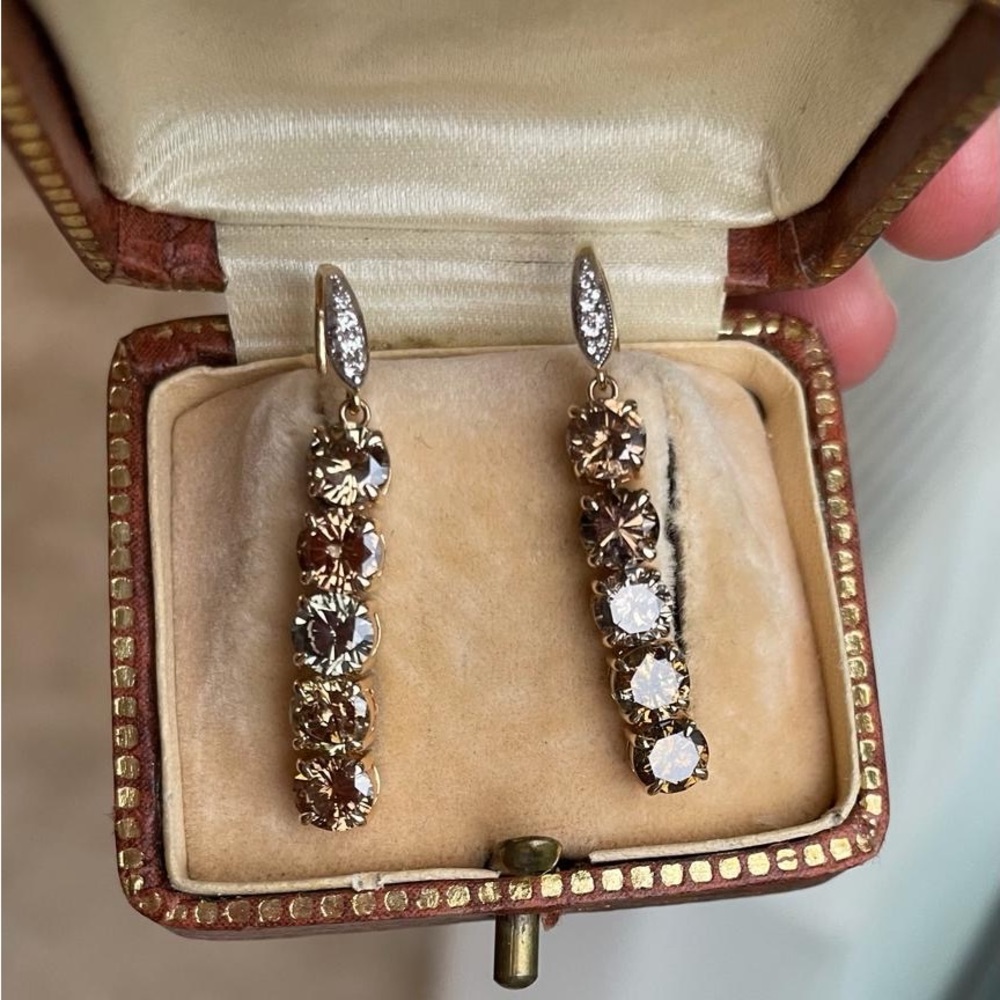 Gorgeous fancy color 5 carat diamond earrings